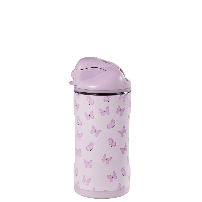 Ease2o 14oz | Leakproof 2-in-1 Kids Water Bottle with Straw & Chug Spout – Flutter