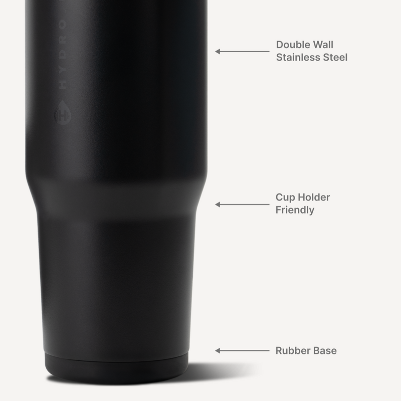 Ease2o 32oz | Compact Water Bottle with Straw & Chug Spout – Black