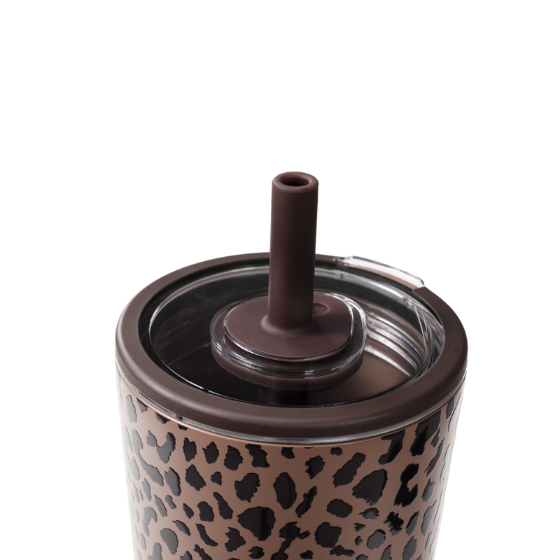 Everyday Tumbler 14oz | Ceramic-Lined Spill-Free Kids Tumbler – Brown Leopard