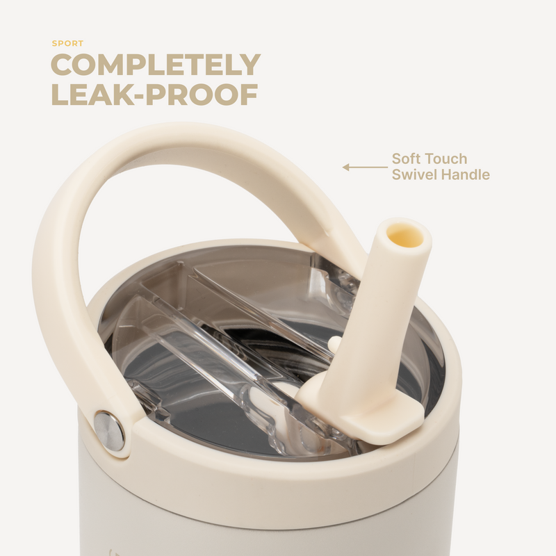 Sport 32oz | Leakproof Insulated Water Bottle Workout & Hike – Cream