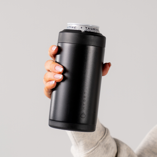 Can Cooler 16oz | 2-in-1 Insulated Tallboy Can Cooler Screw-Top Lock – Black