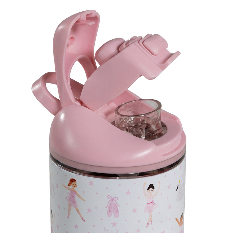 Ease2o 14oz | Leakproof 2-in-1 Kids Water Bottle with Straw & Chug Spout – Ballerina