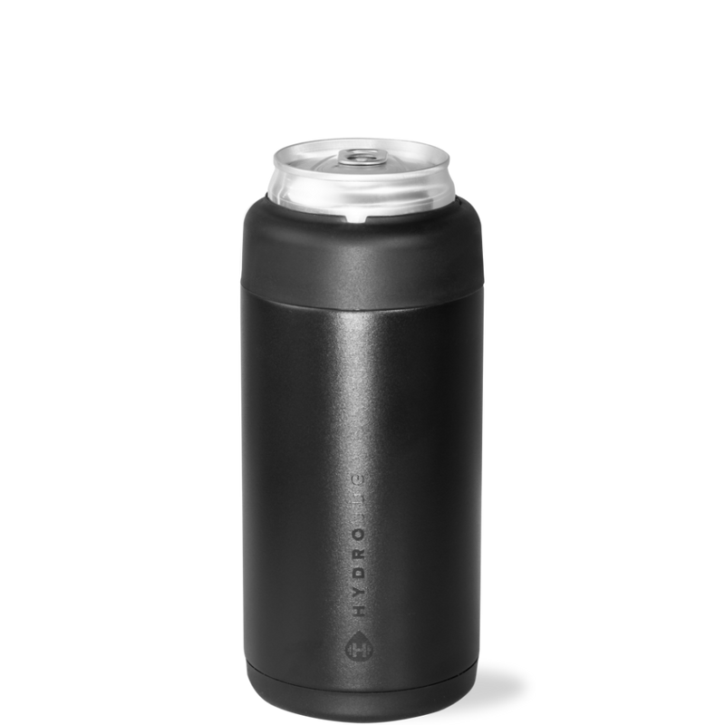 Slim Can Cooler 12oz | Insulated Stainless Steel Skinny Can Holder – Black